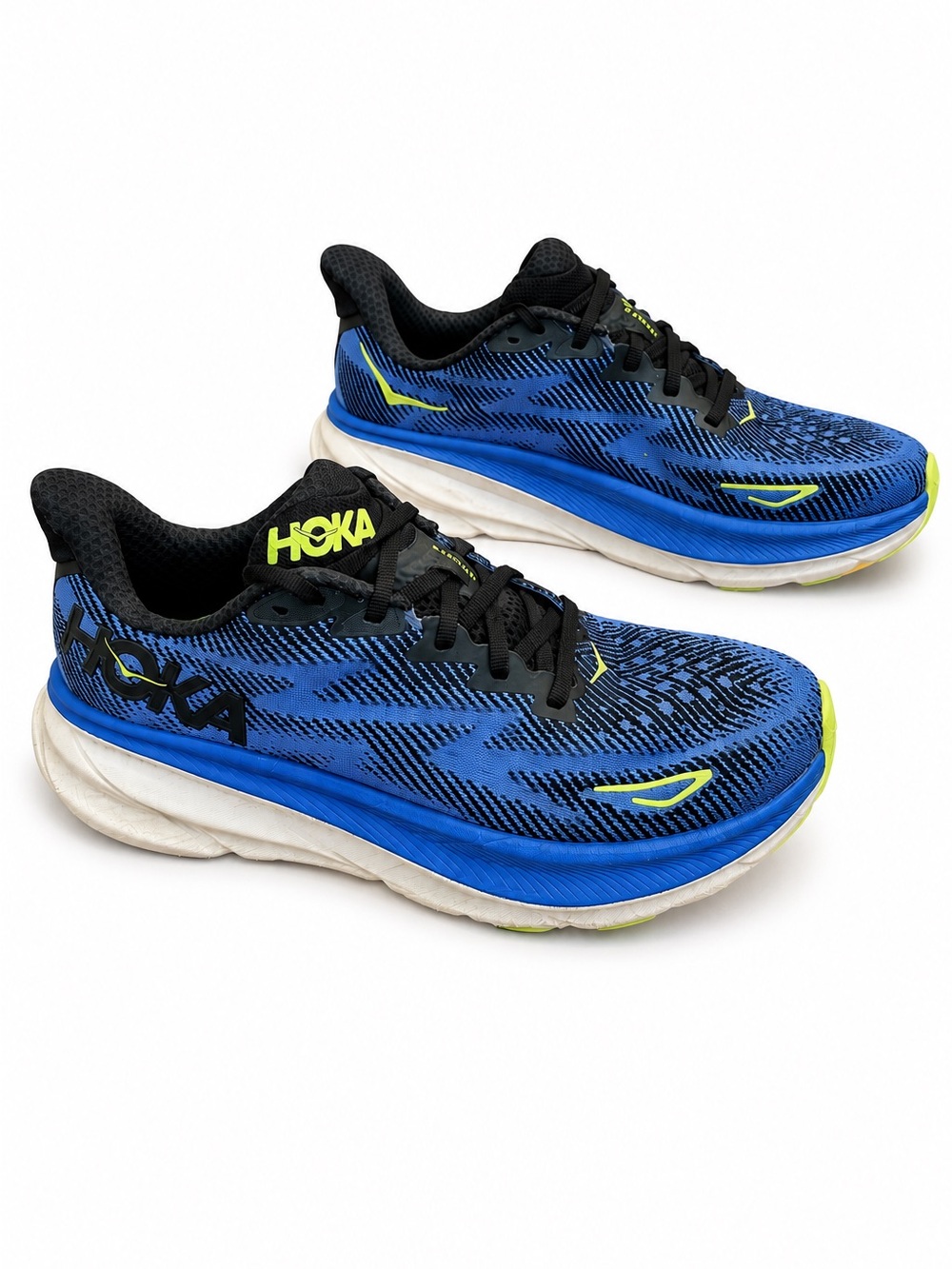 9 HOKA One Clifton 9 Women’s Running Shoes Blue Lime Size 9B